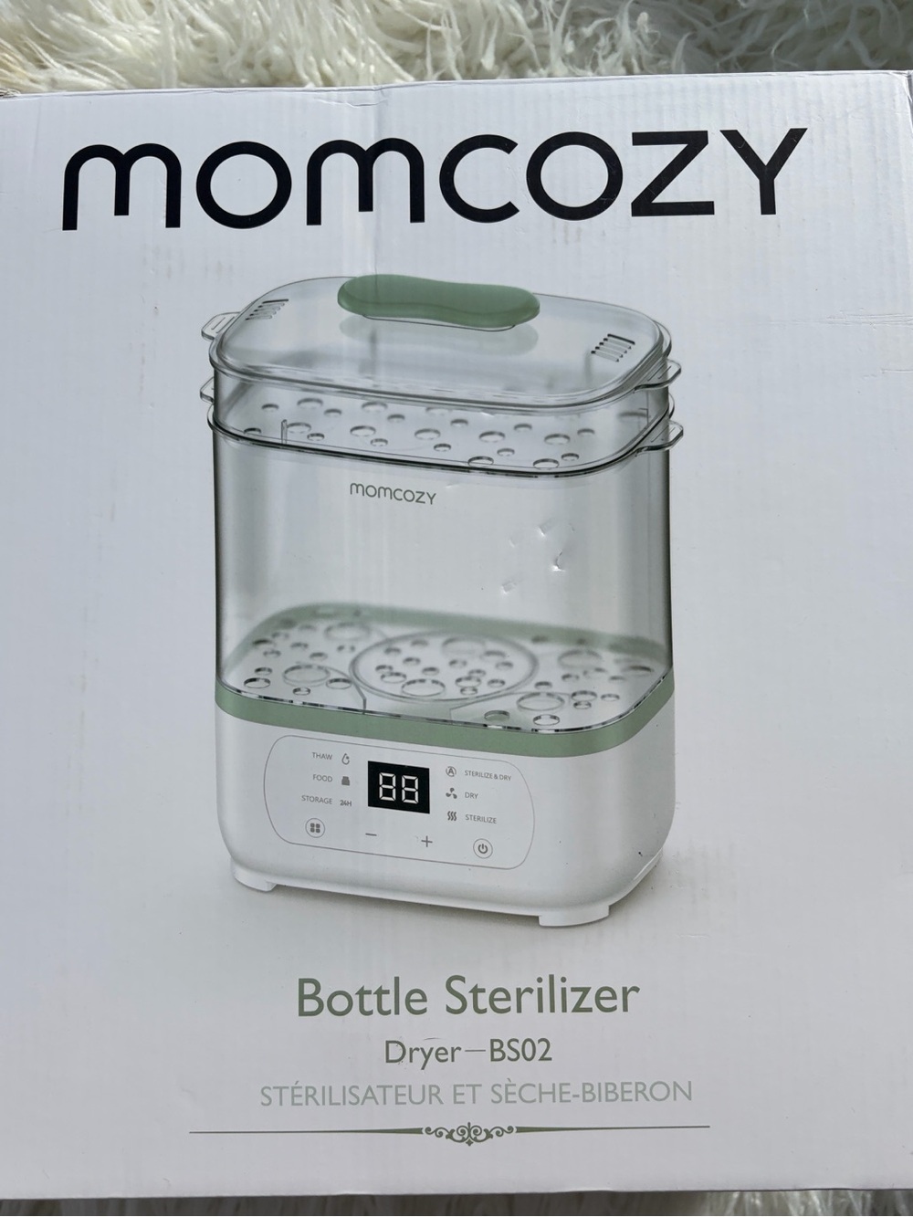 NIB - Momcozy Green and White Electric Baby Bottle Sterilizer - Picture 7 of 7